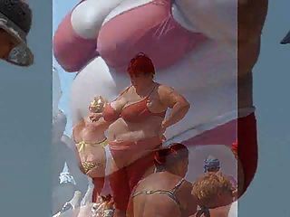 BBW الروسية كبير الثدي ناضجة على الشاطئ!الهواة!